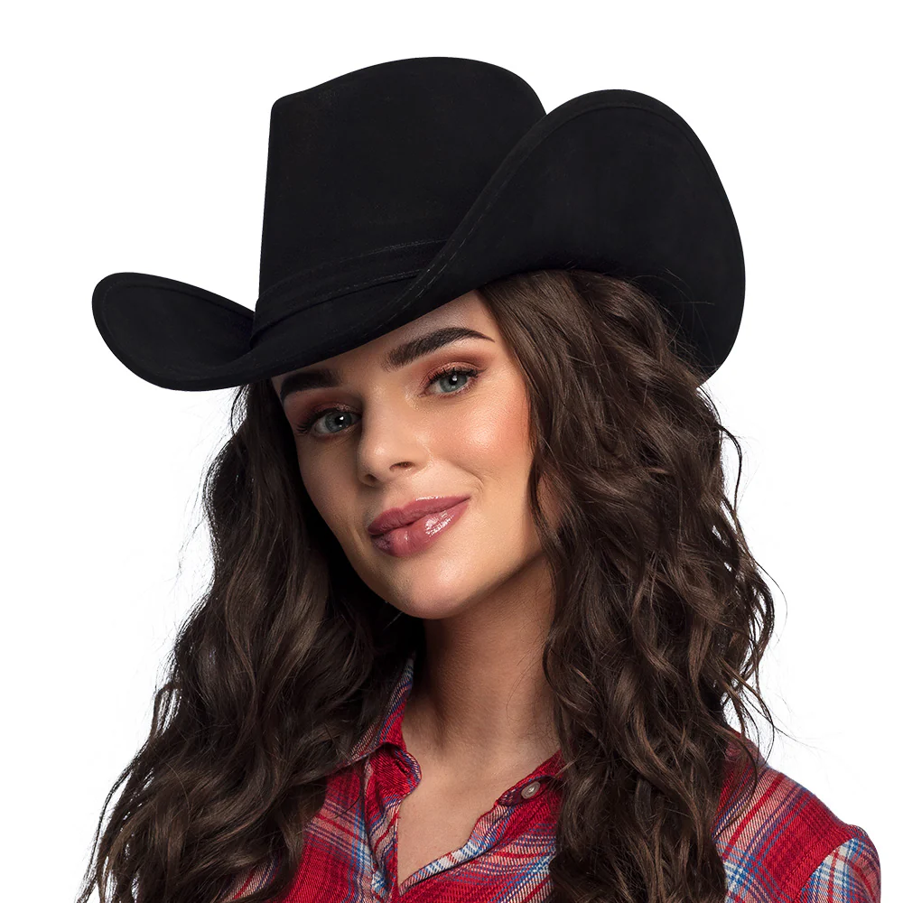 Cowboyhoed 'suede' Wyoming zwart - Image 2