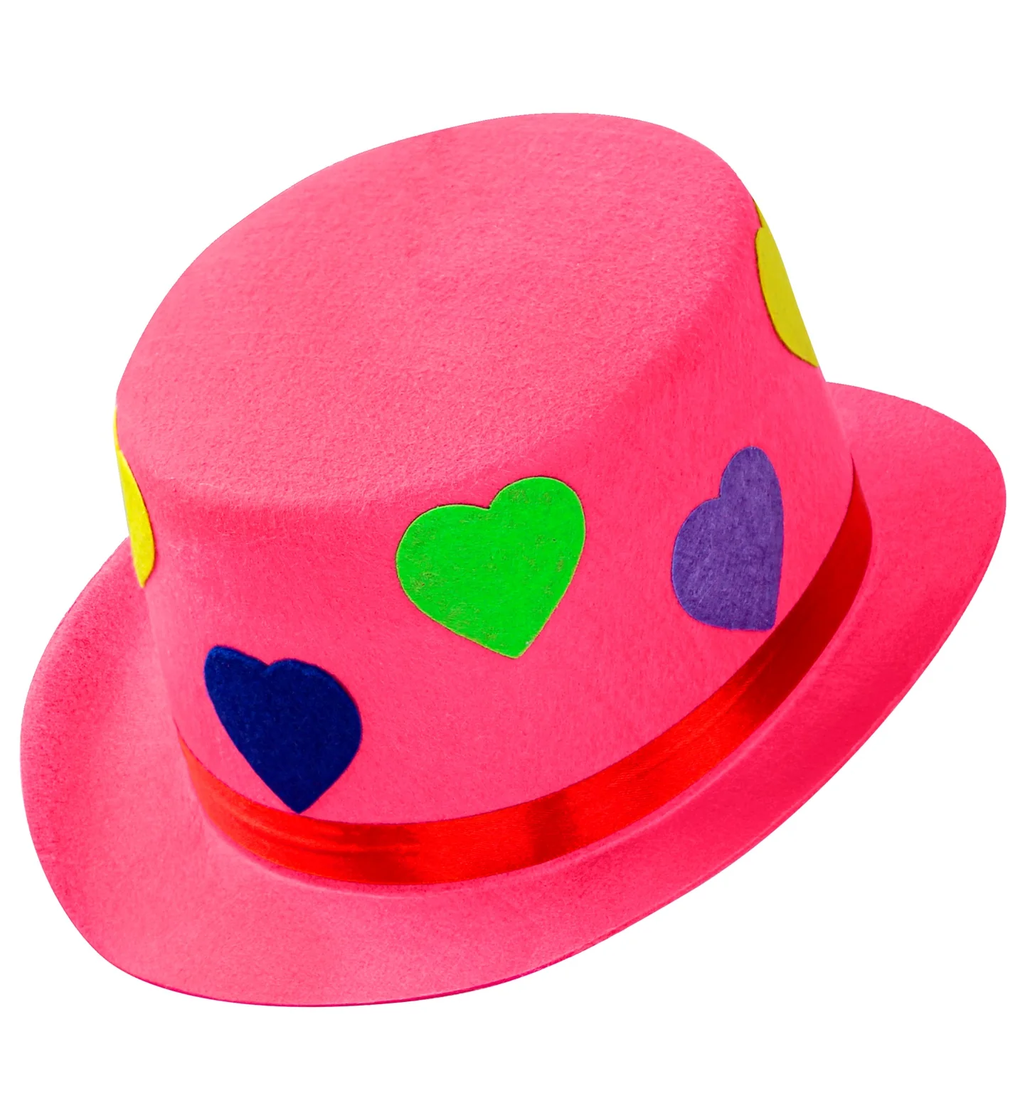 Clownshoed roze met hartjes