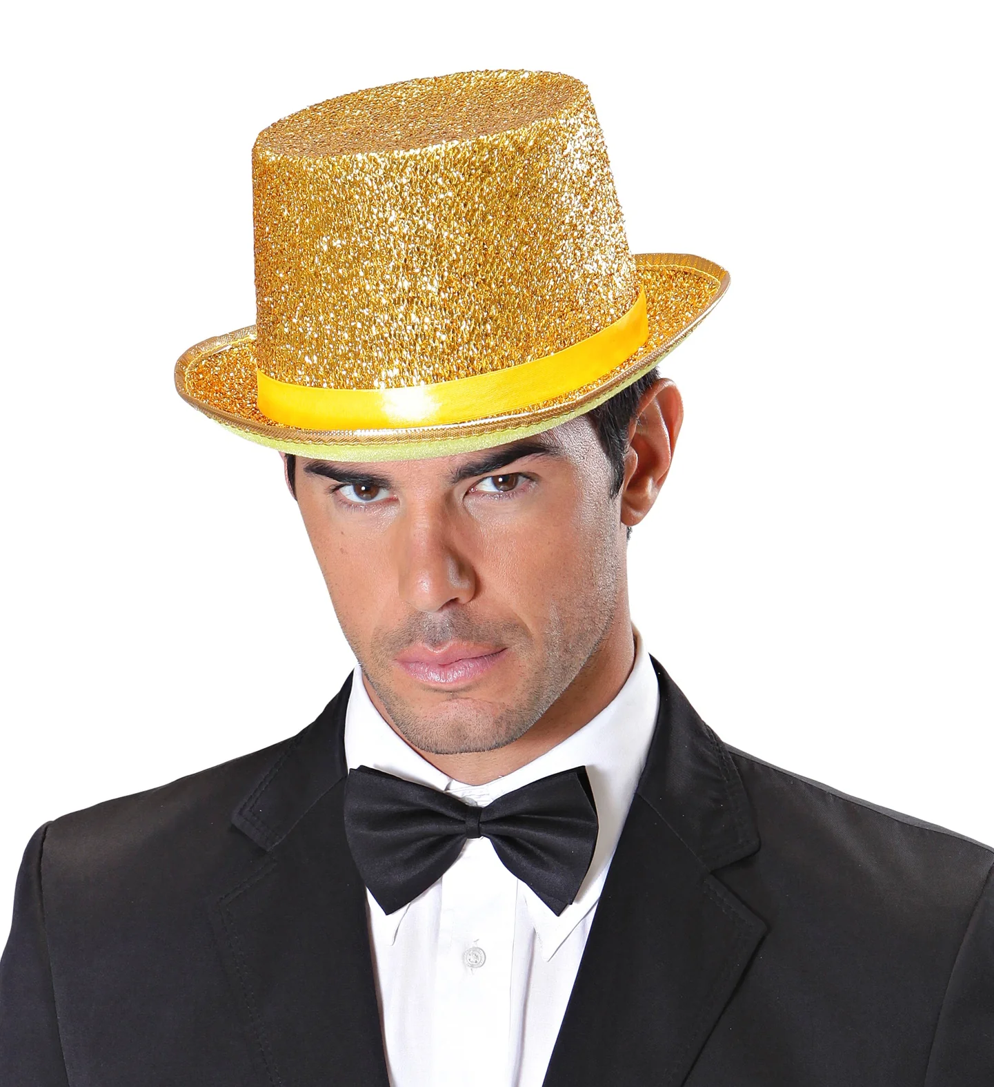 Hoge hoed goud glitter lurex - Image 2