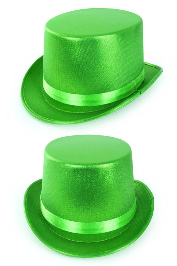 Hoge hoed metallic groen