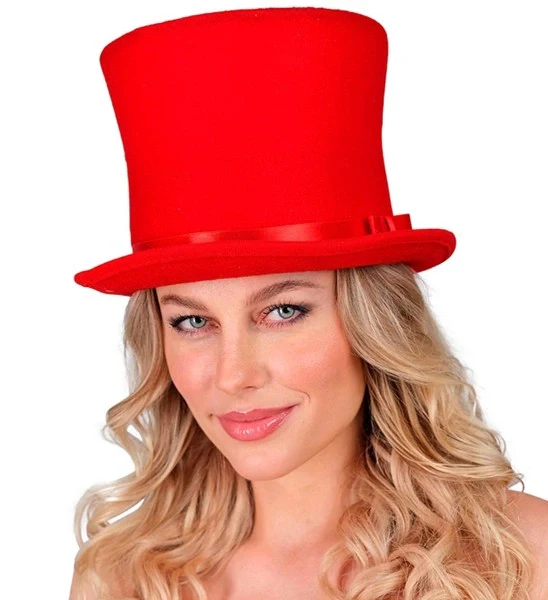 Hoge hoed rood Maud top kwaliteit - Image 3