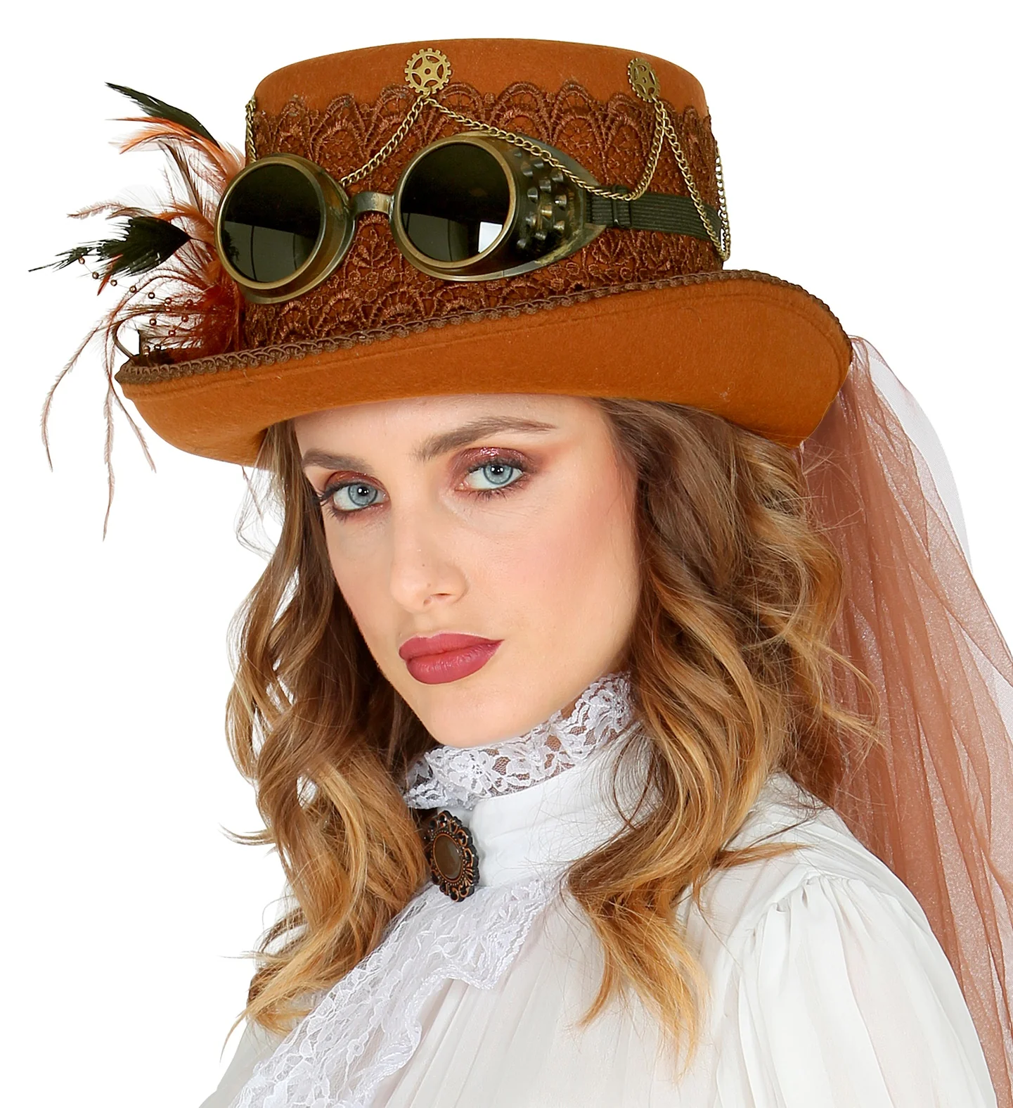 Bruine hoge hoed Steampunk - Image 2