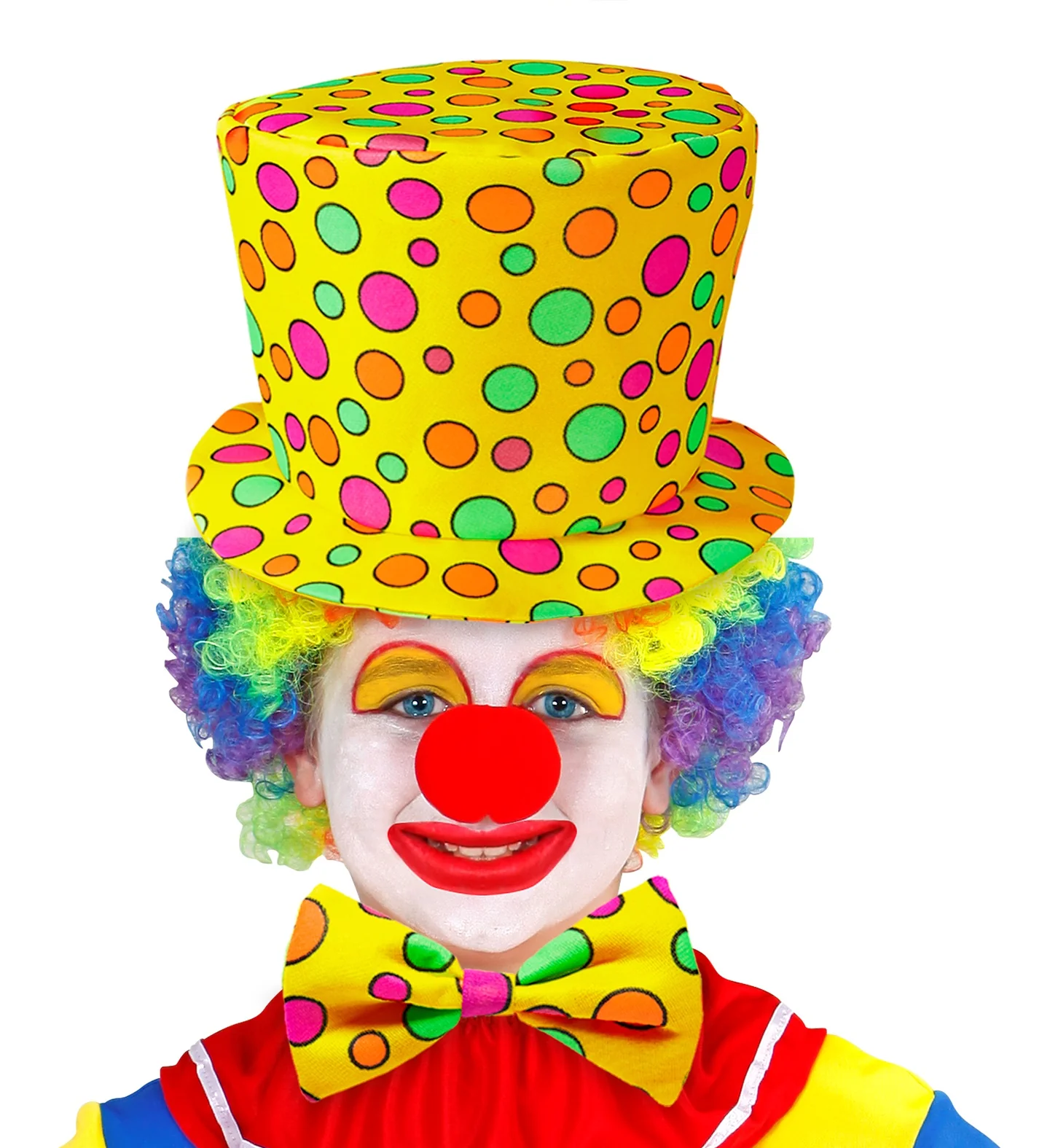 Clowns hoed met strik geel kinderen - Image 2