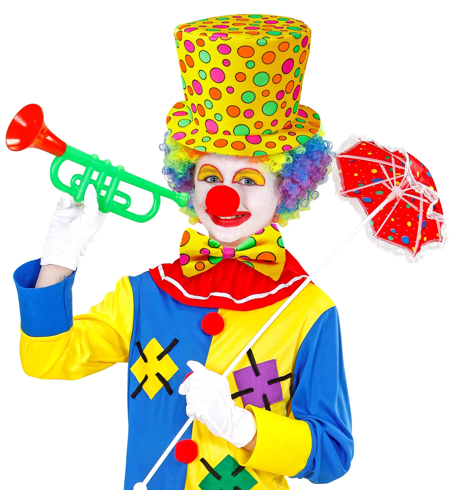 Clowns hoed met strik geel kinderen - Image 3
