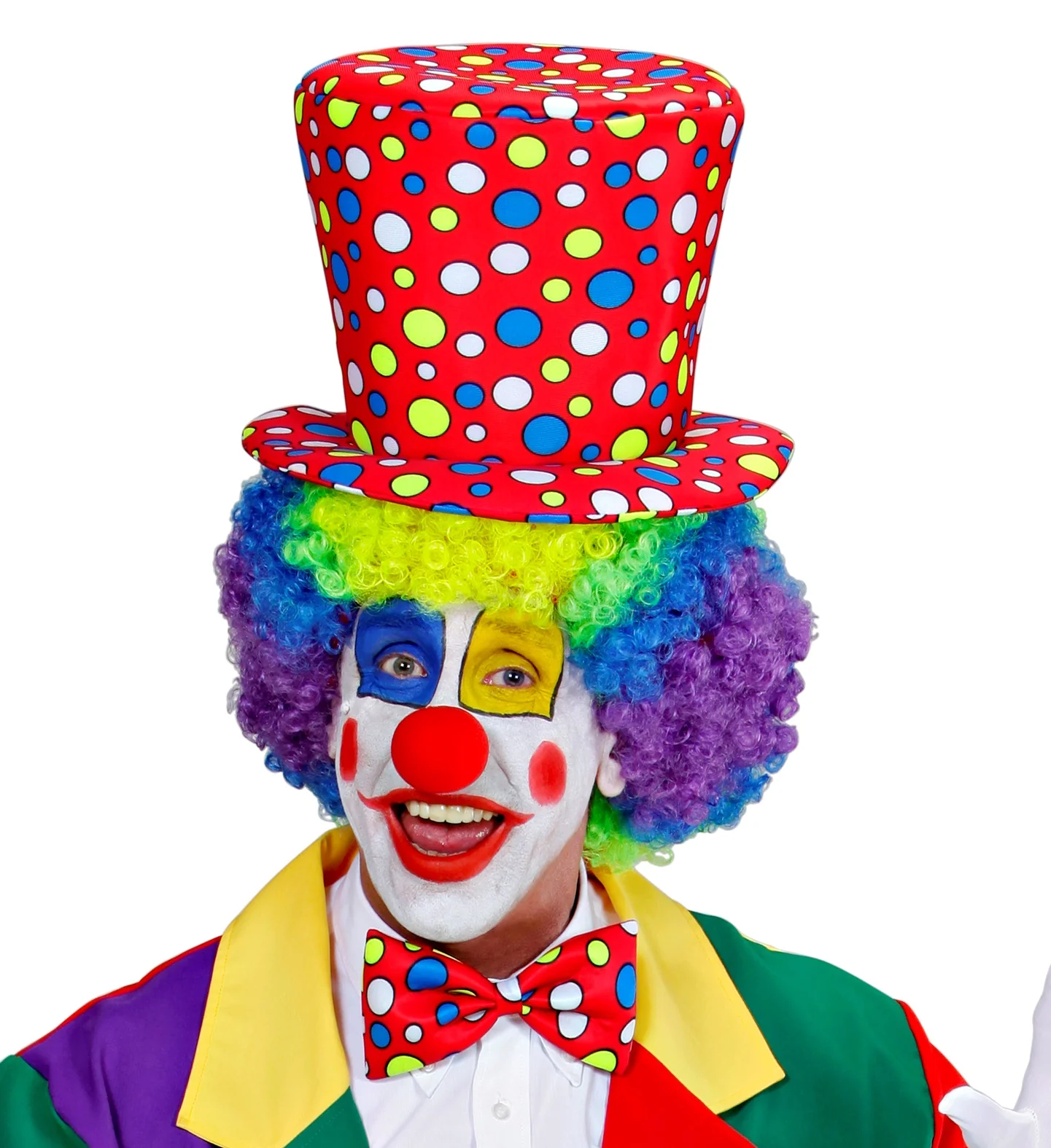 Clowns hoed met strik rood - Image 2