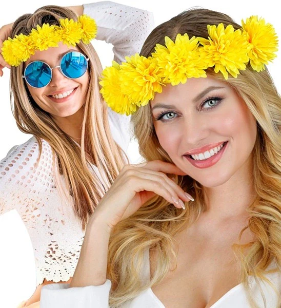 Hoofdband bloemen geel Luuk - Image 5