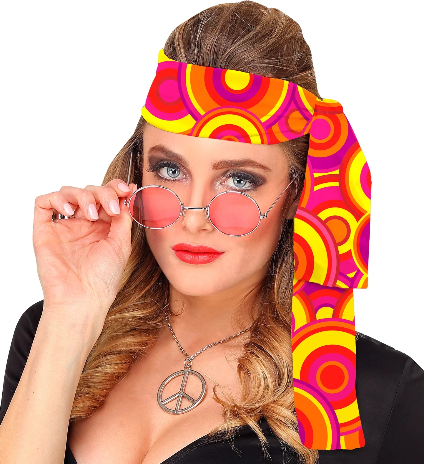 Hippie hoofdband rood geel oranje - Image 3