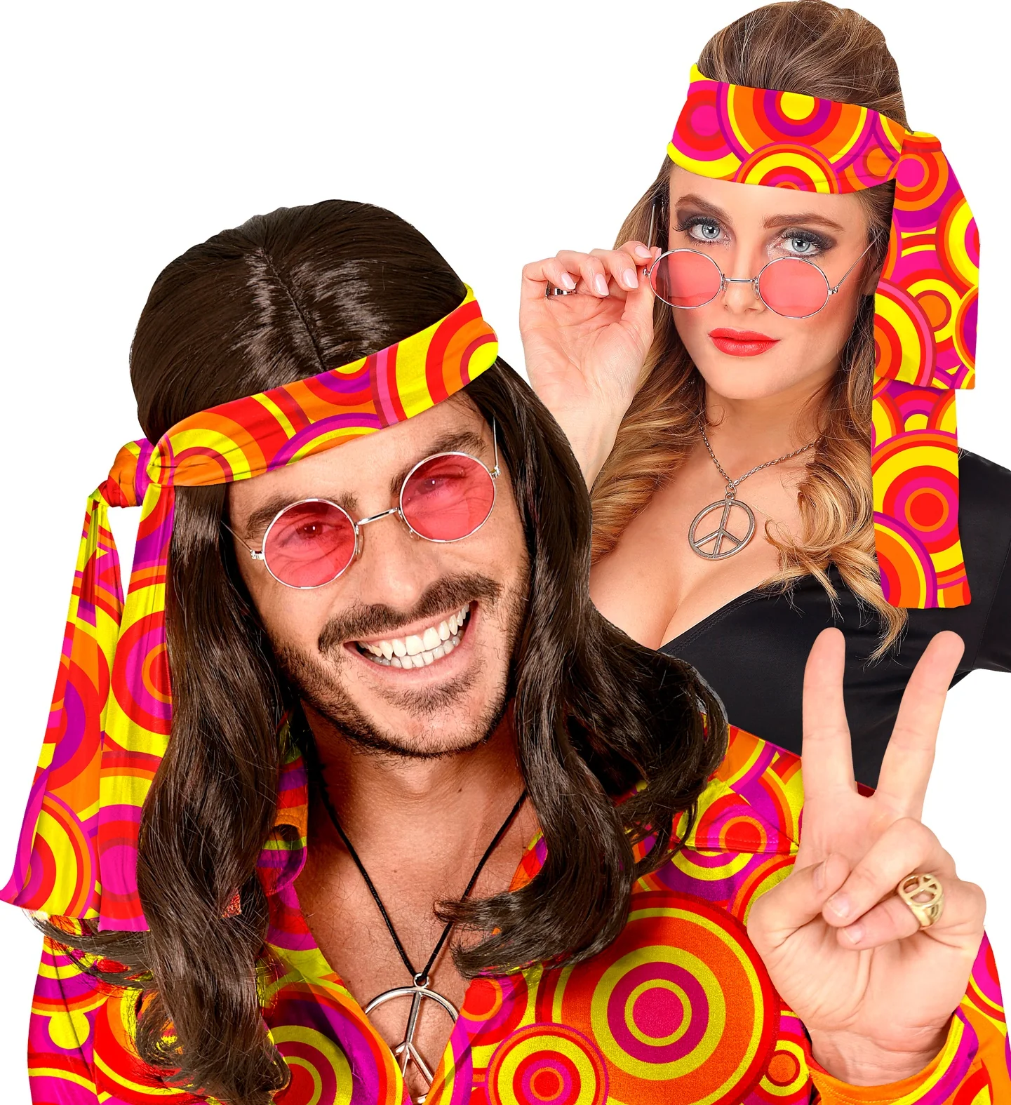 Hippie hoofdband rood geel oranje - Image 6