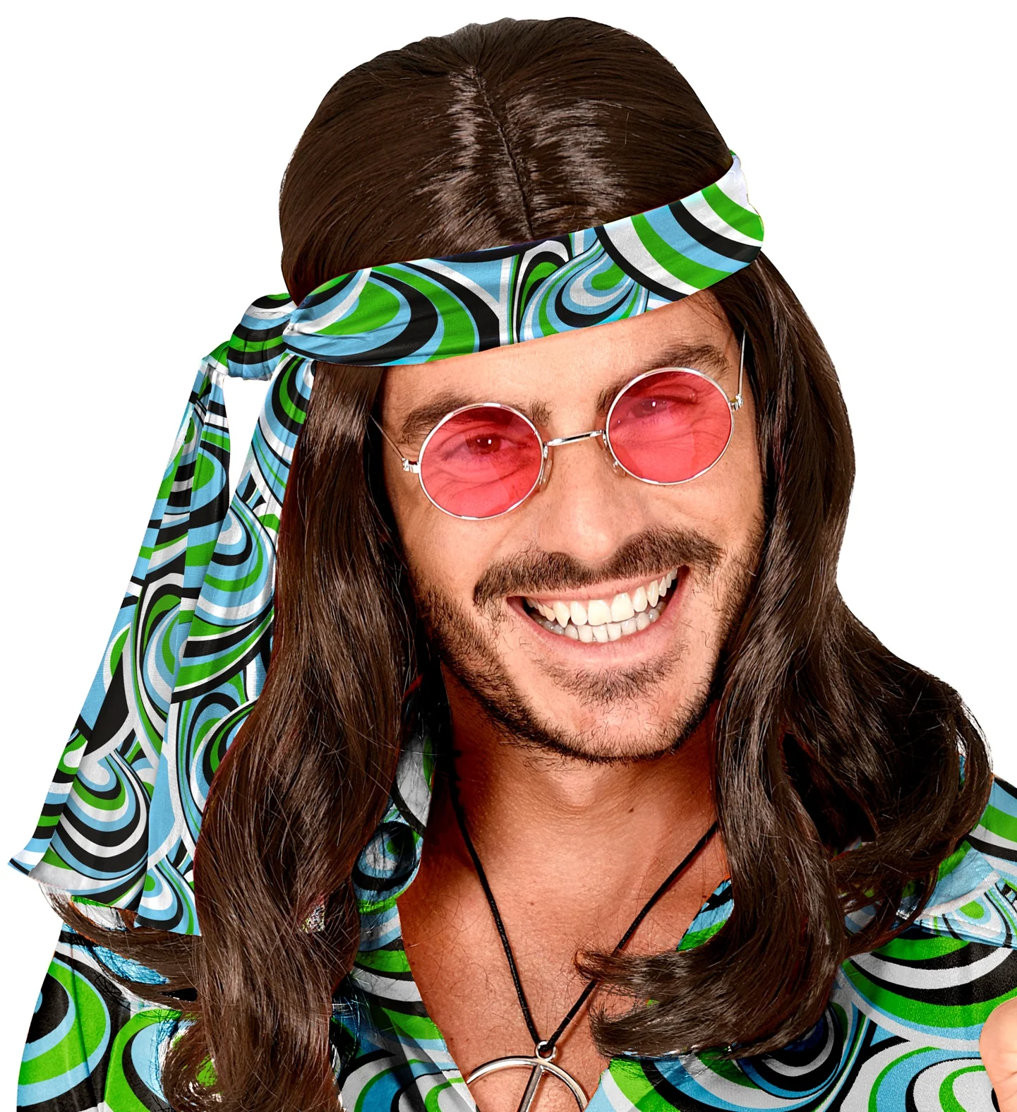 Hoofdband hippie blauw groen - Image 2