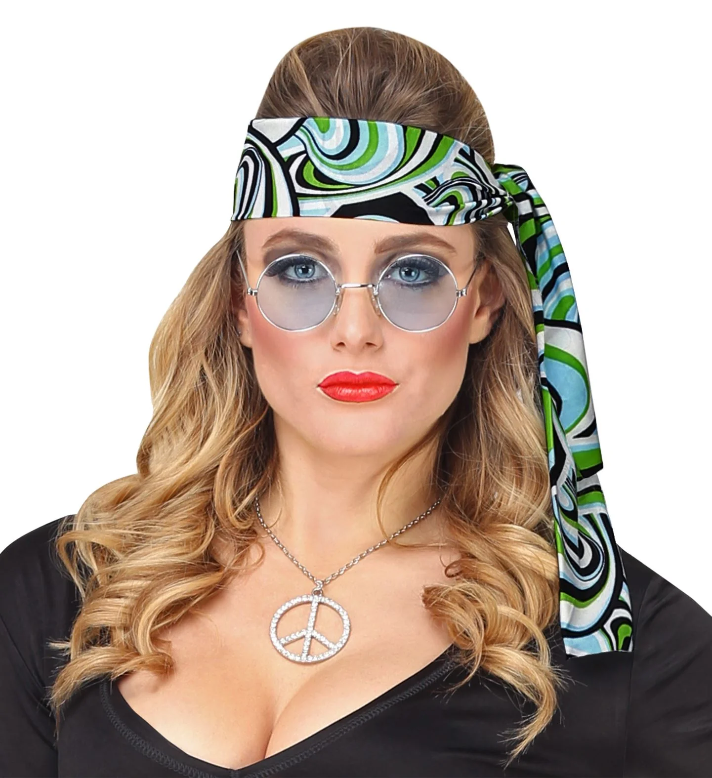 Hoofdband hippie blauw groen - Image 4