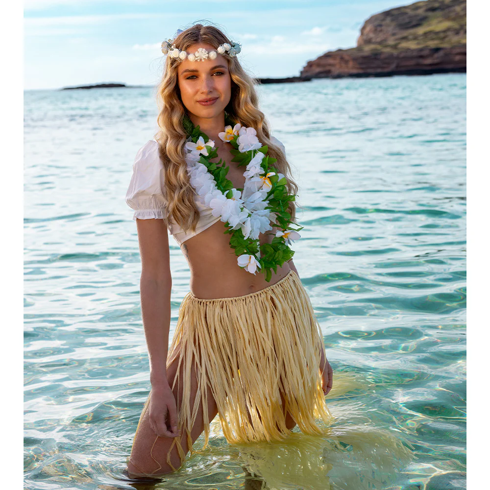 Hippie hoofdband Ibiza witte bloemen - Image 6