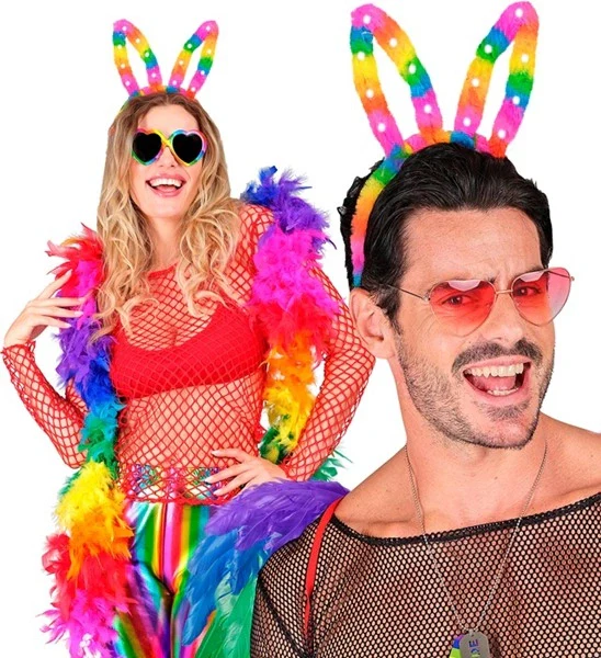 Hoofdband konijn regenboog met lampje Siem - Image 6