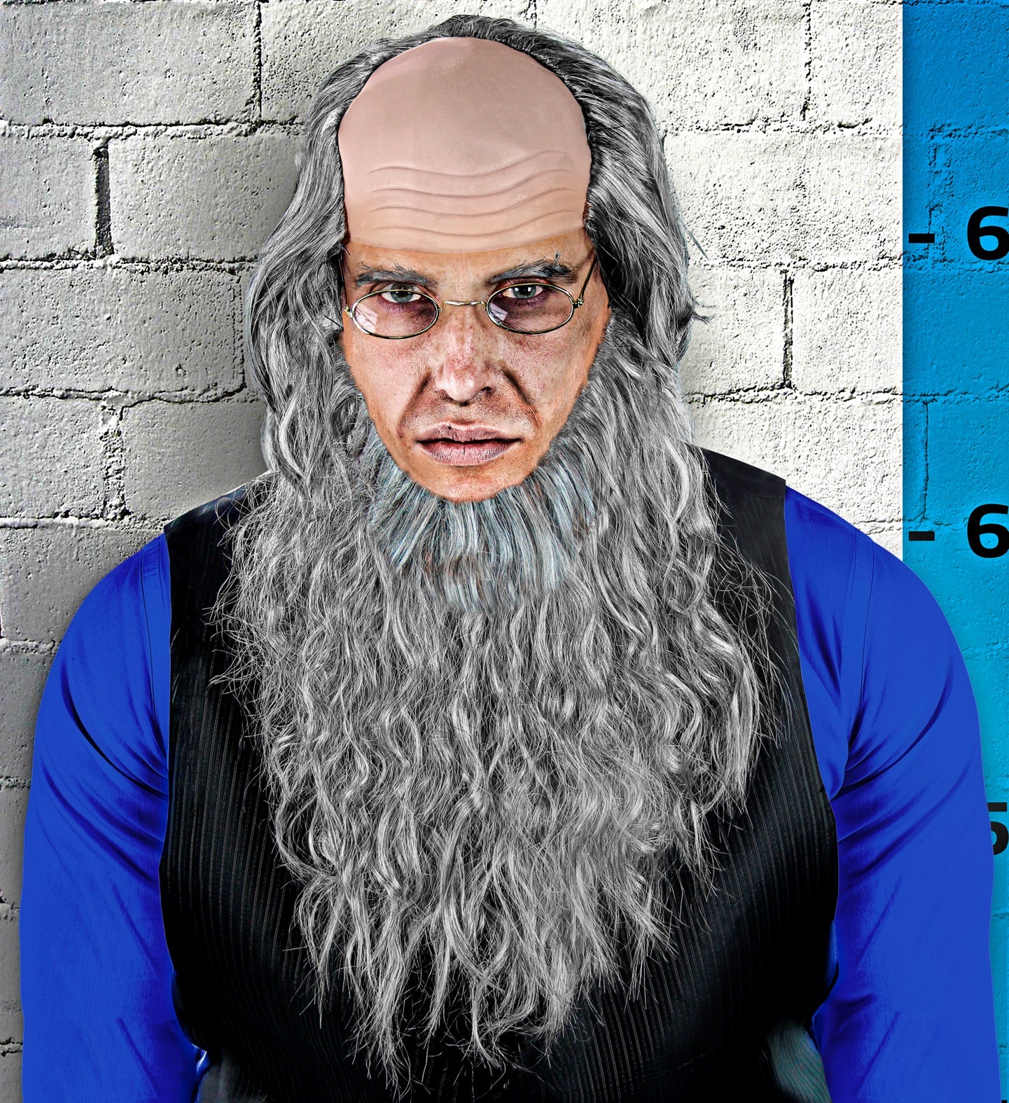 Pruik Amish met baard en bril - Image 3