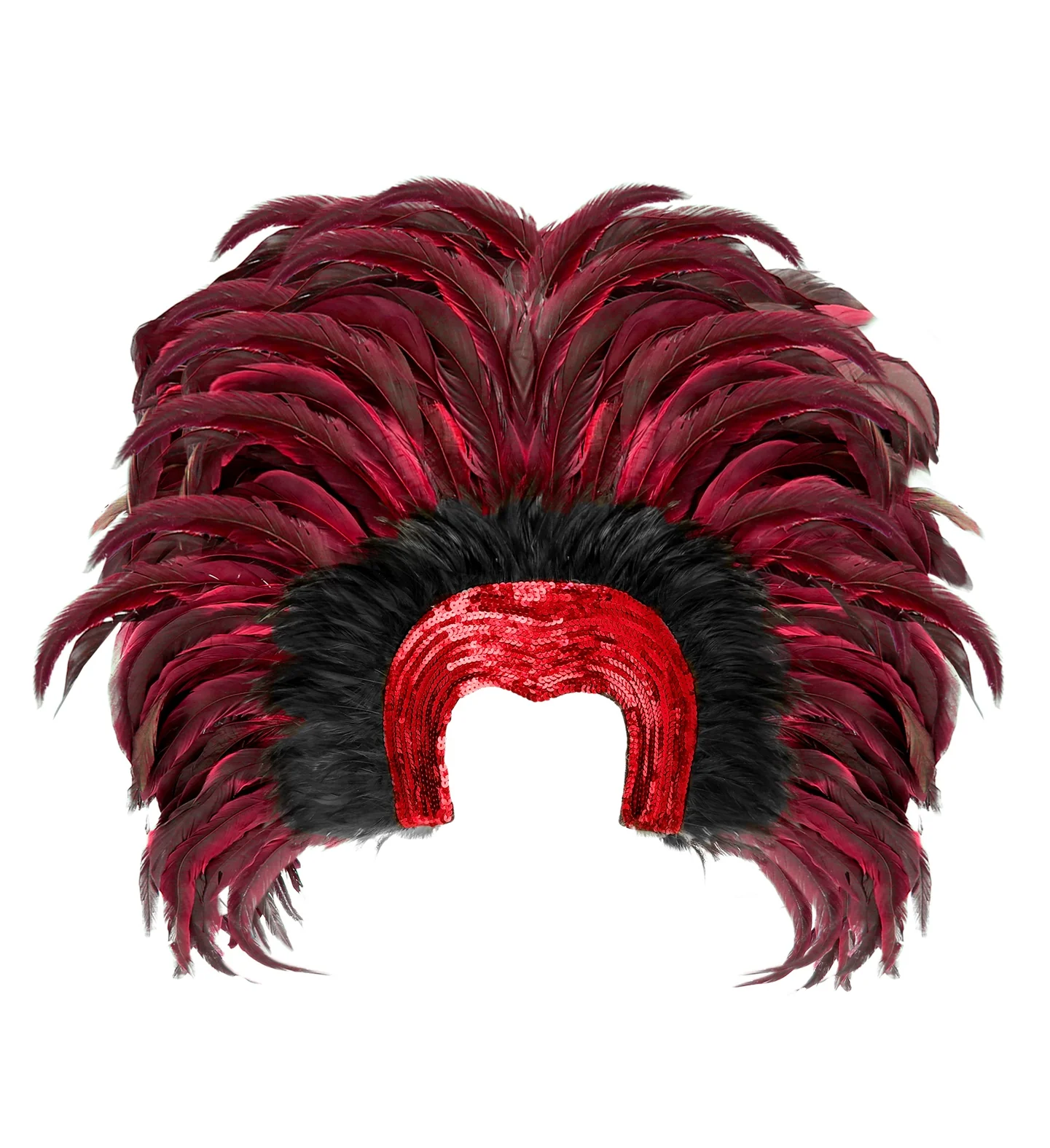 Braziliaanse veren hoofdbedekking rood