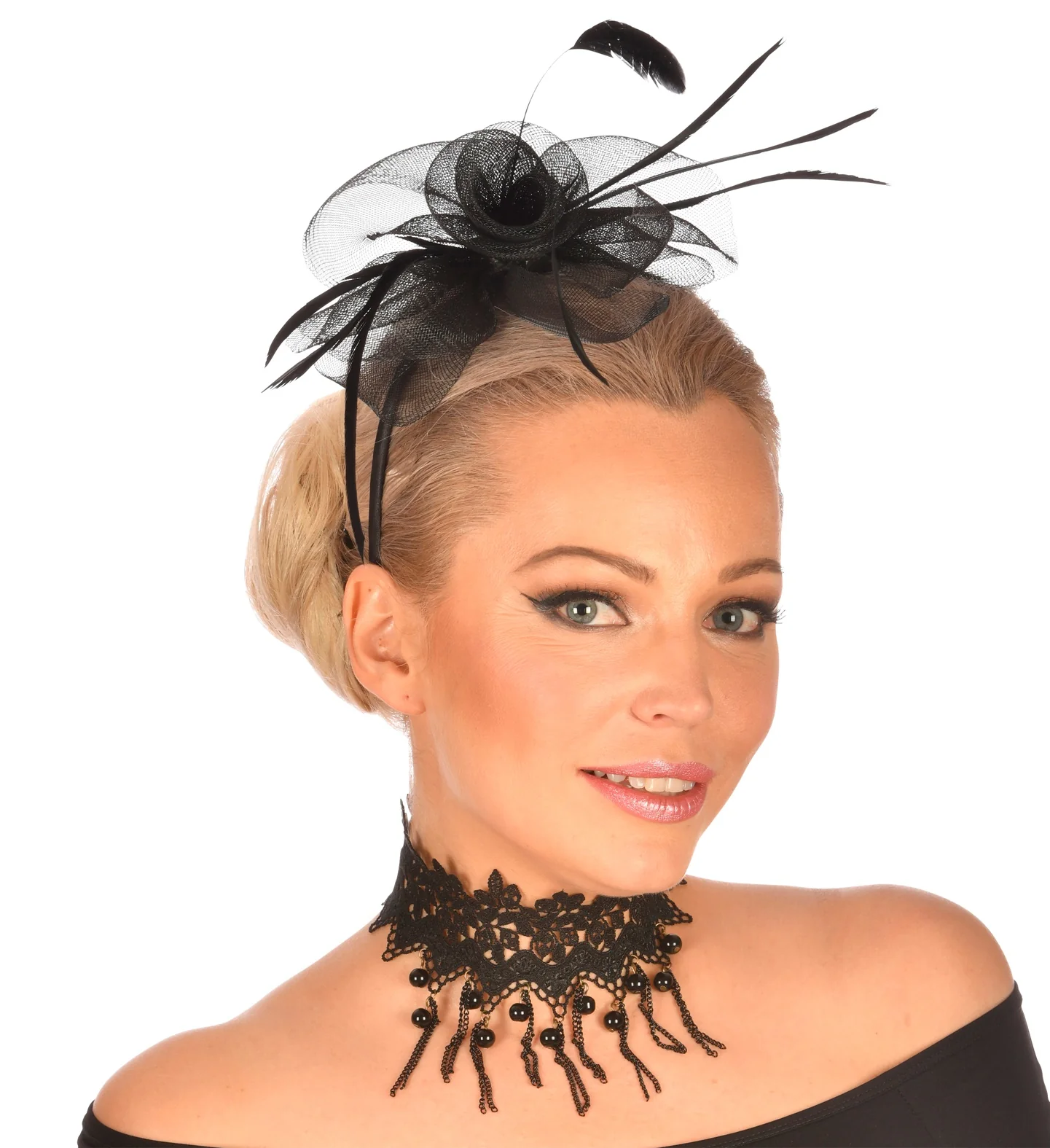 Diadeem zwarte bloem - Image 3