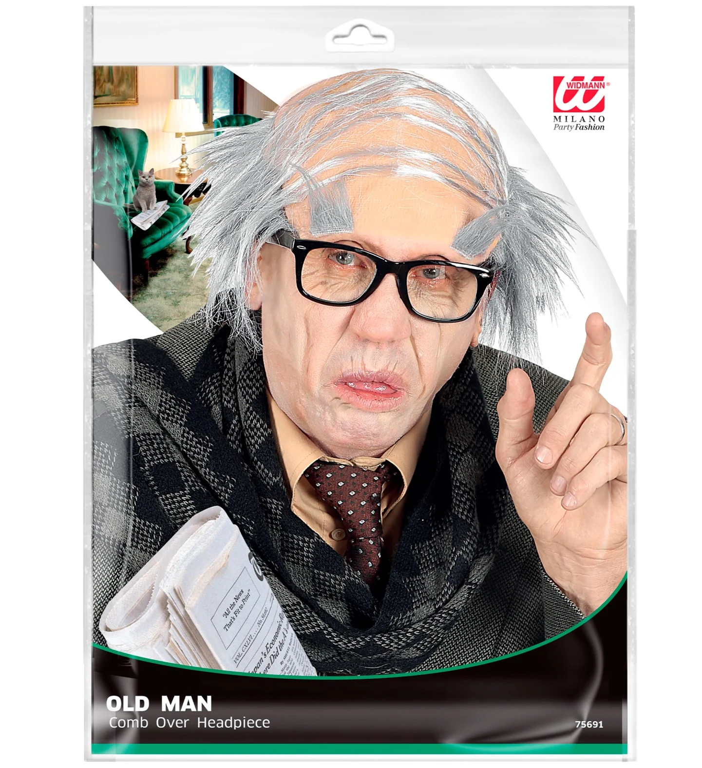 Pruik oude man met wenkbrauwen - Image 4