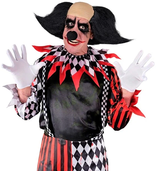 Hoofdbedekking sinister clown met zwart haar Lynn - Image 2
