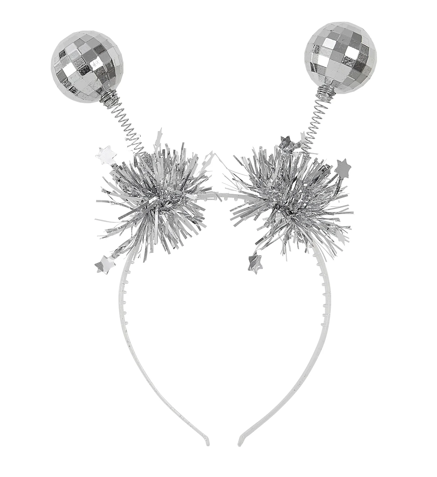 Haarband disco ballen zilver