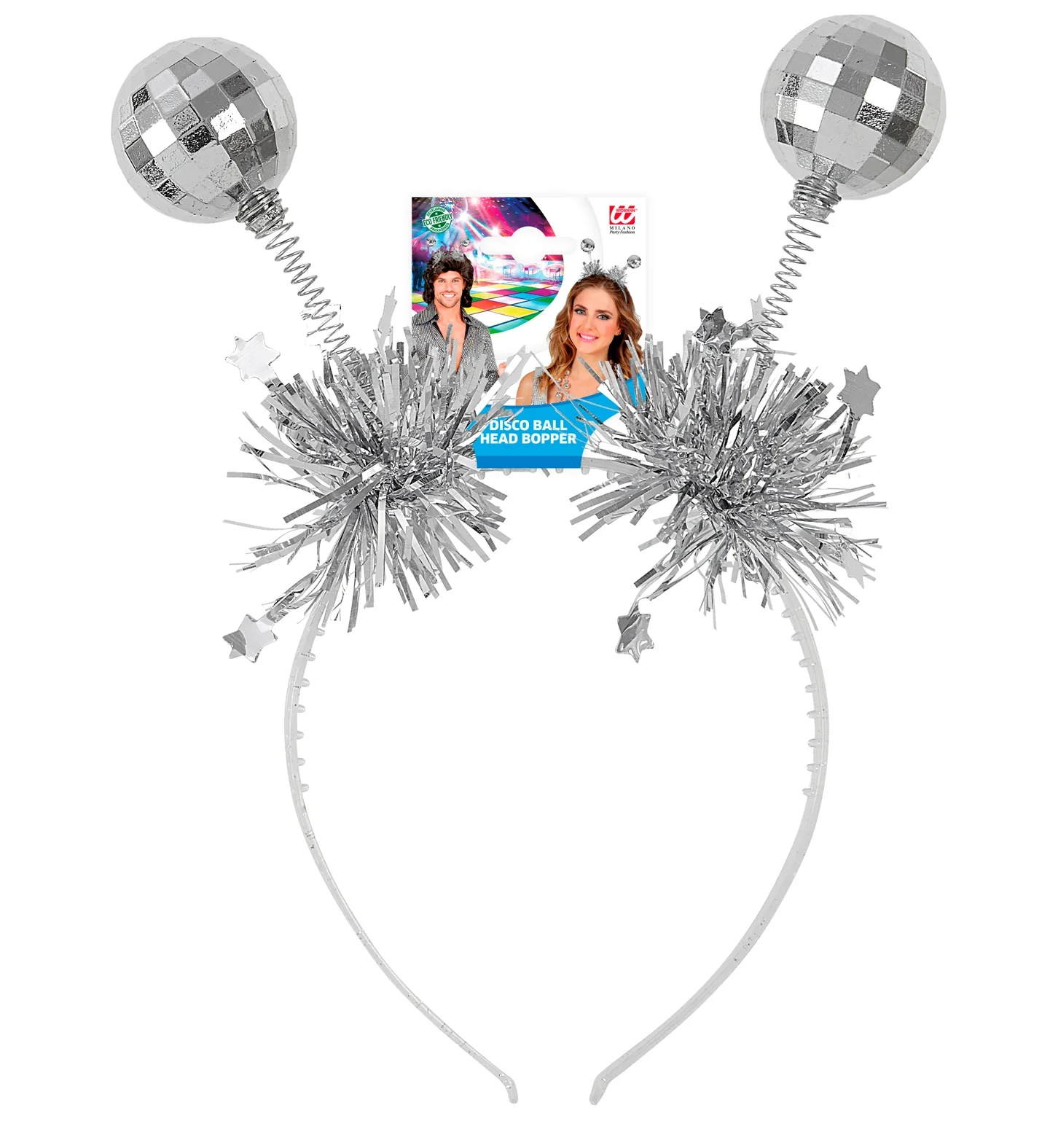 Haarband disco ballen zilver - Image 4