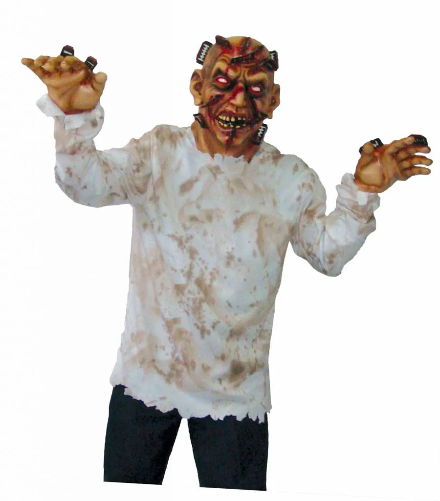 Zombie kostuum scheermesjes door hoofd - Image 2