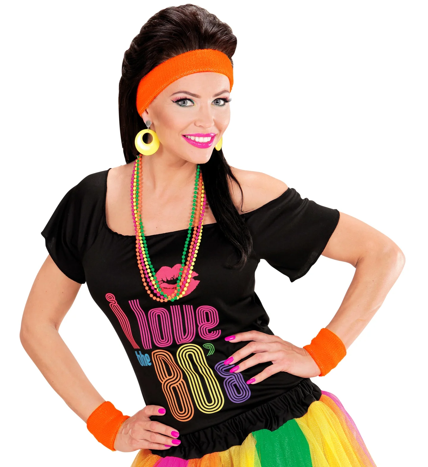 Oranje zweetbanden set neon - Image 3