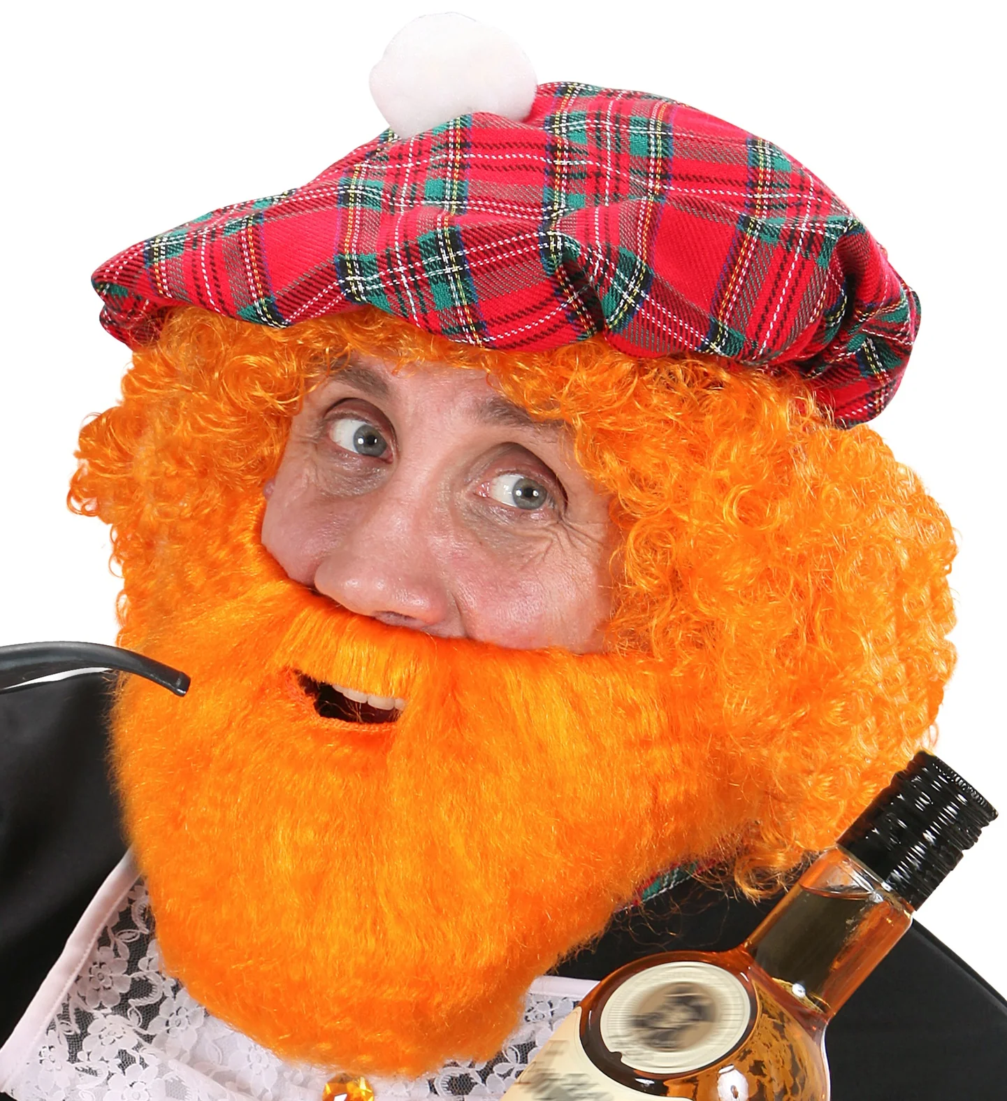 Oranje baard en snor schot