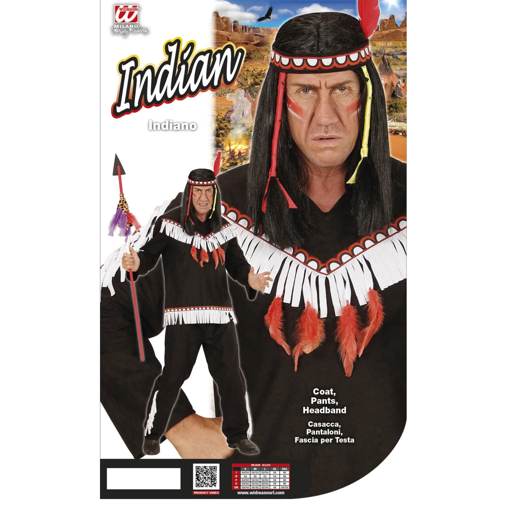 Indianen kostuum zwart Jones maat S - Image 5