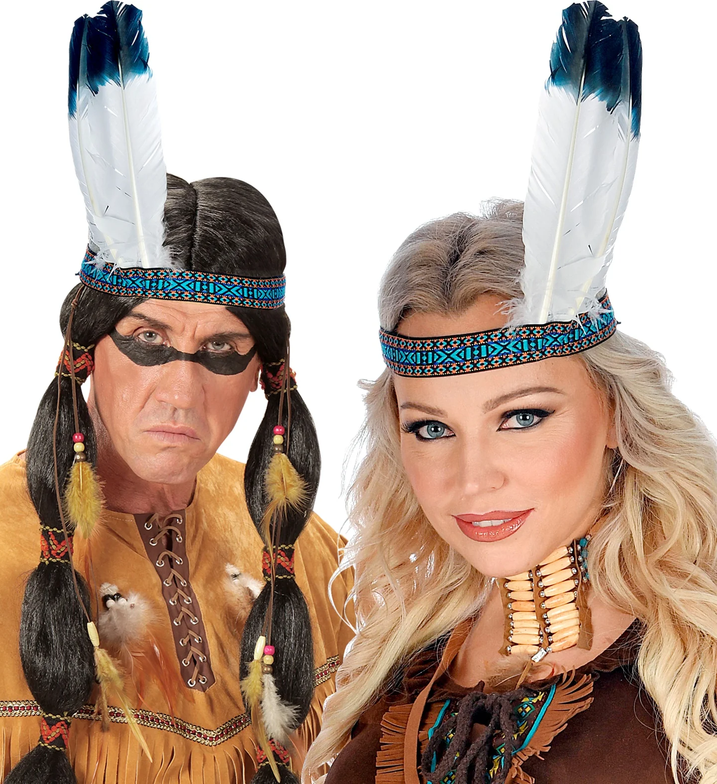Hoofdband Indiaan met 2 veren - Image 6
