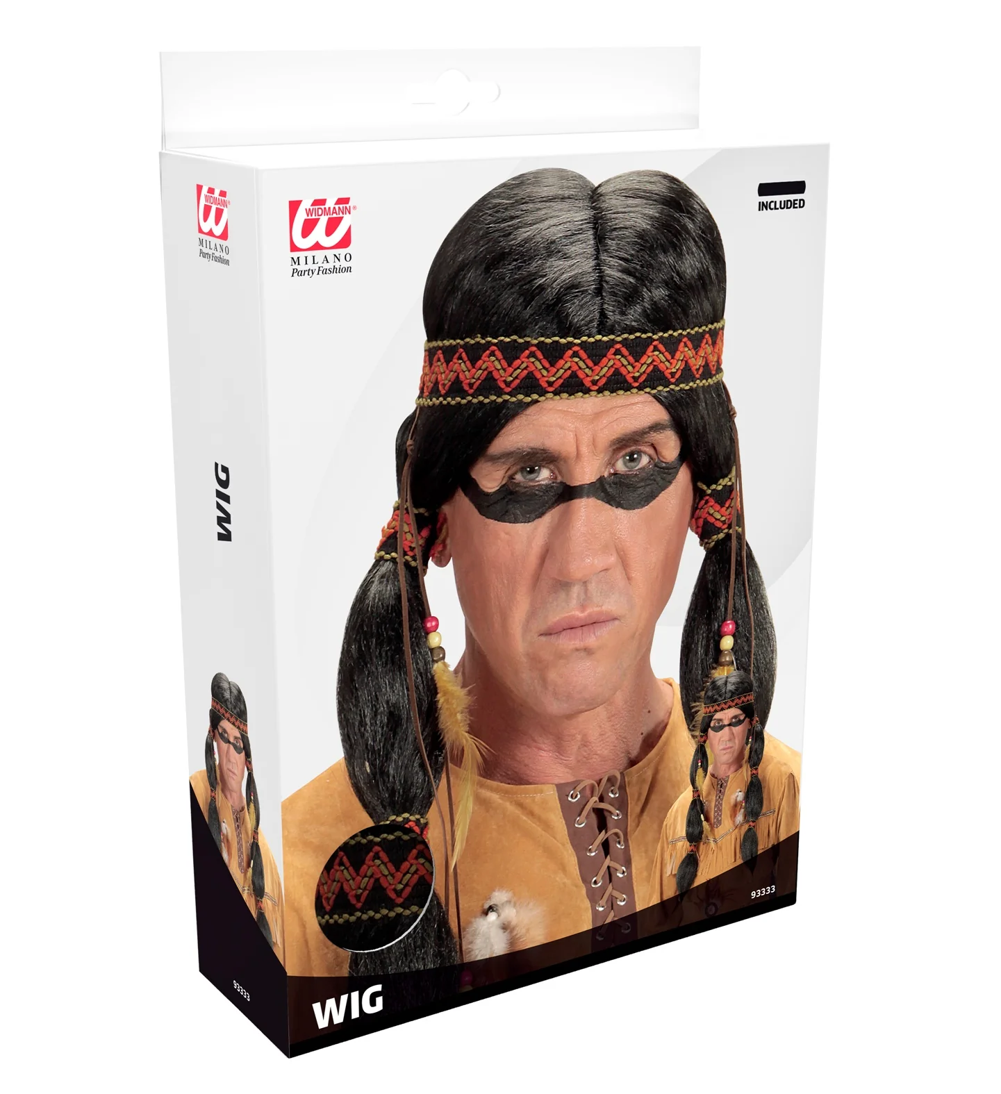 Indianen pruik Adna met haarbandje - Image 3