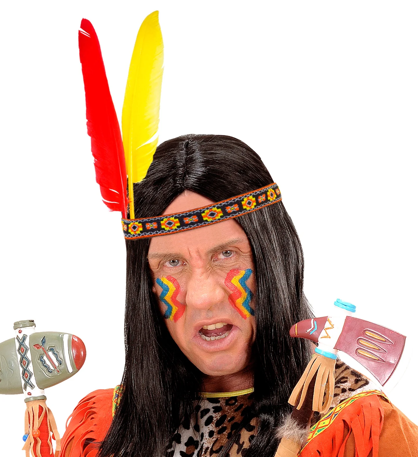 Hoofdband indiaan met 2 veren - Image 3