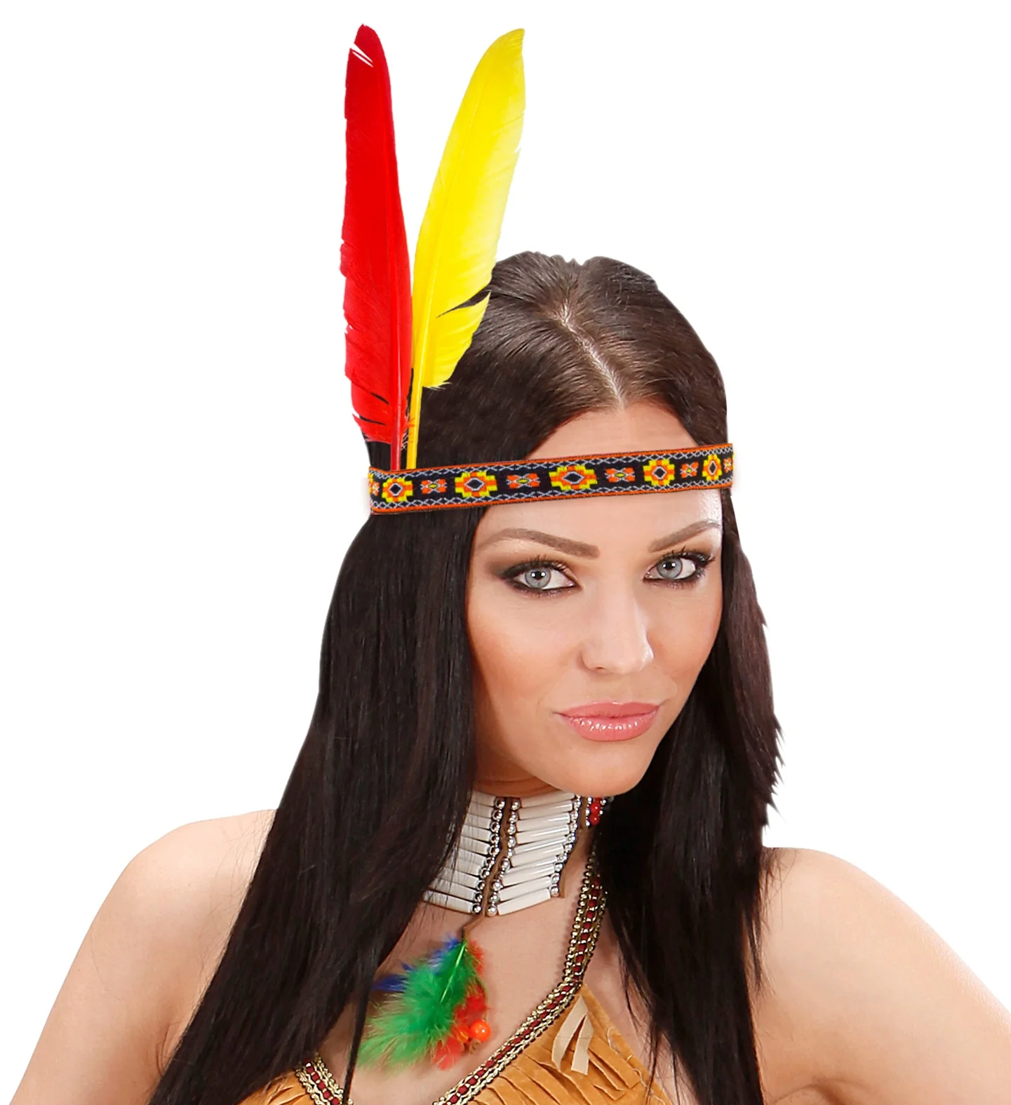 Hoofdband indiaan met 2 veren - Image 4