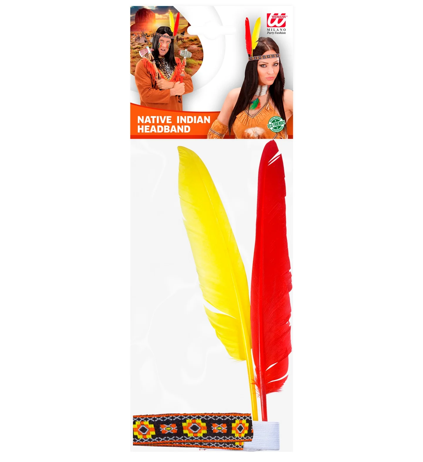 Hoofdband indiaan met 2 veren - Image 5