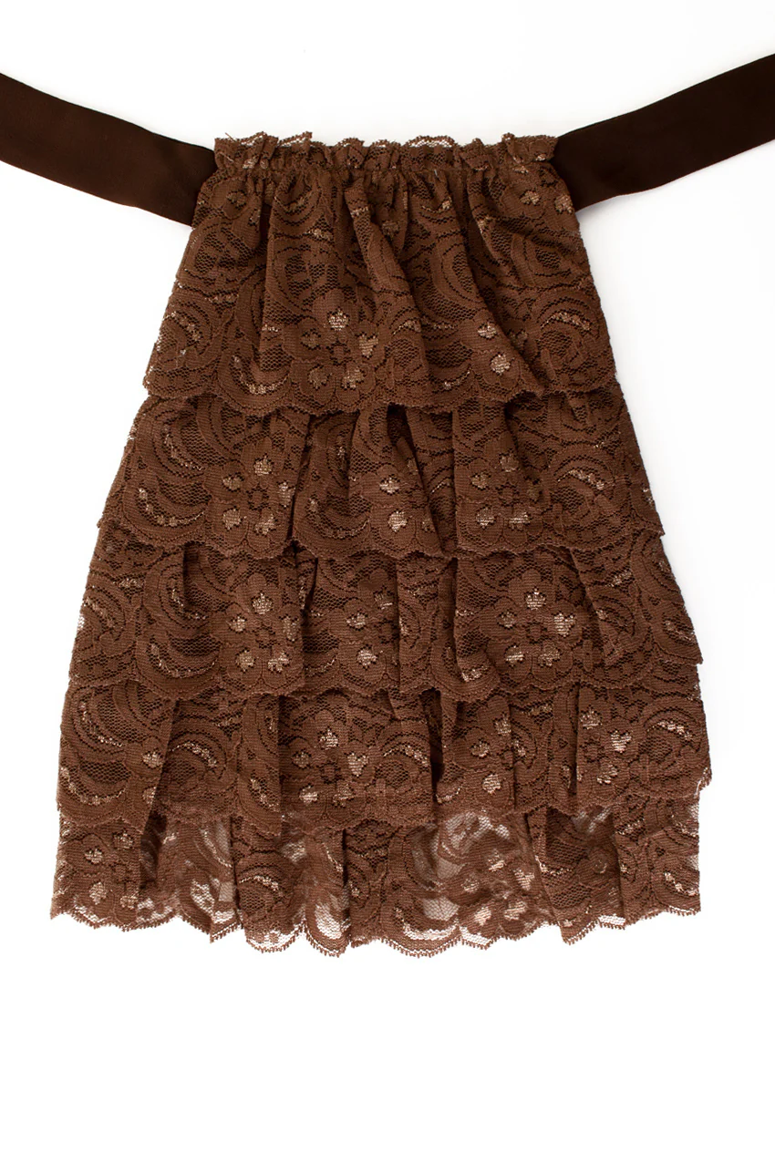 Jabot kant luxe bruin