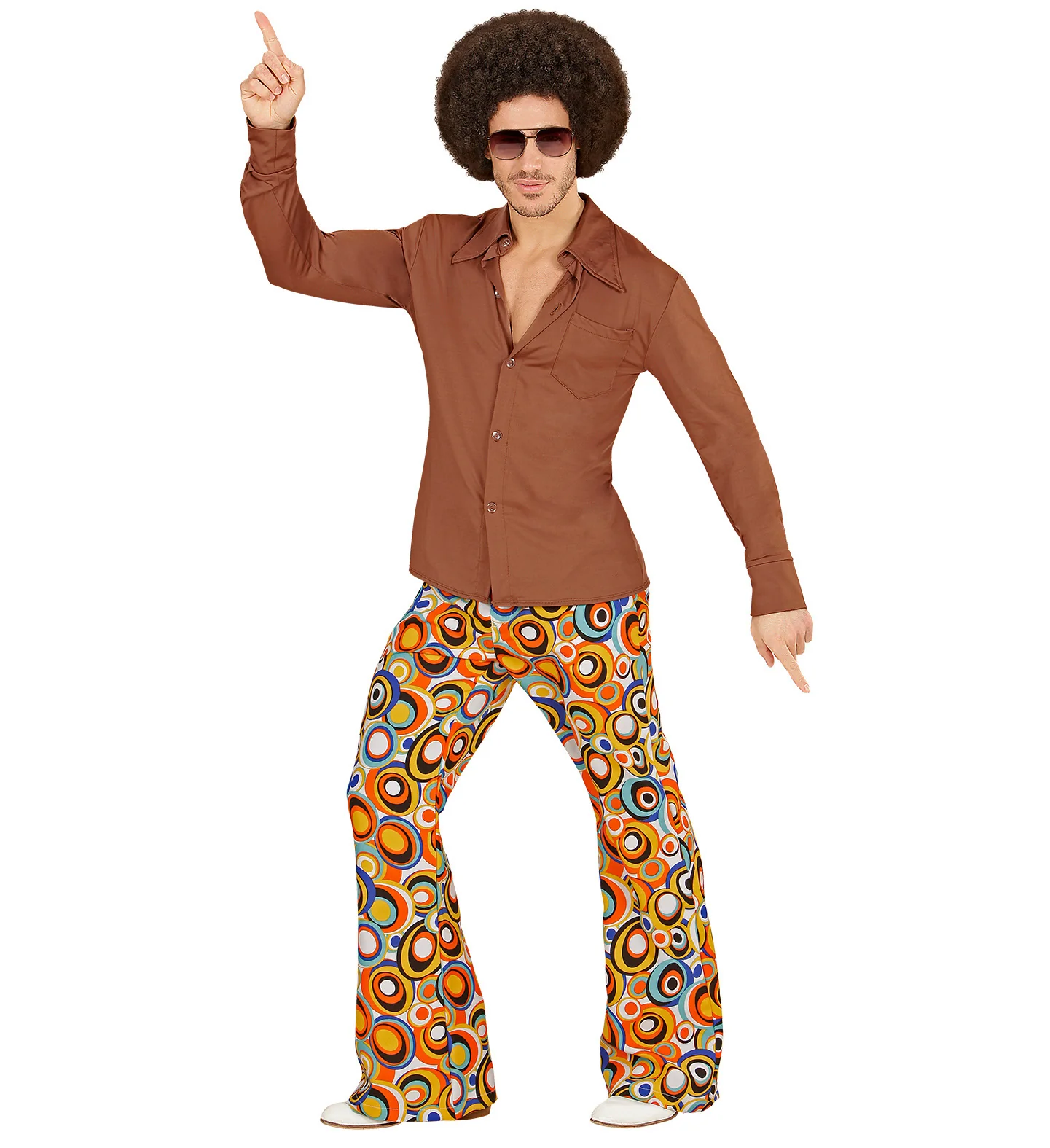 Jaren 70 disco hemd Groovy bruin - Image 2