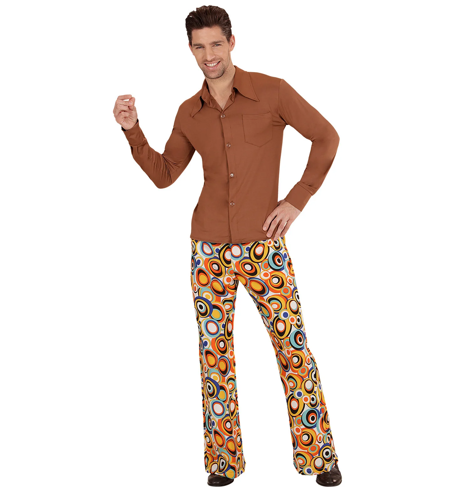 Jaren 70 disco hemd Groovy bruin - Image 4