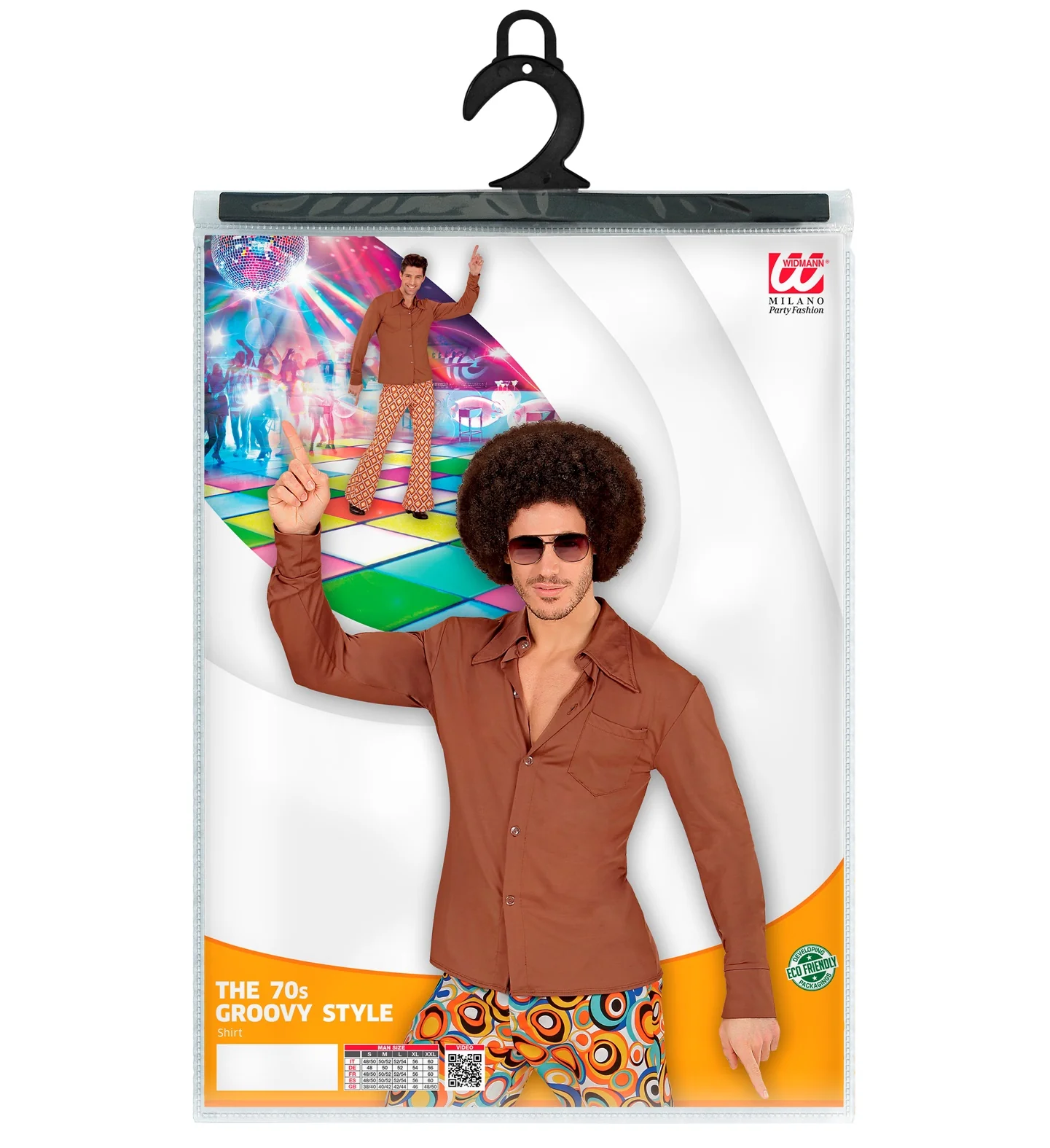 Jaren 70 disco hemd Groovy bruin - Image 5