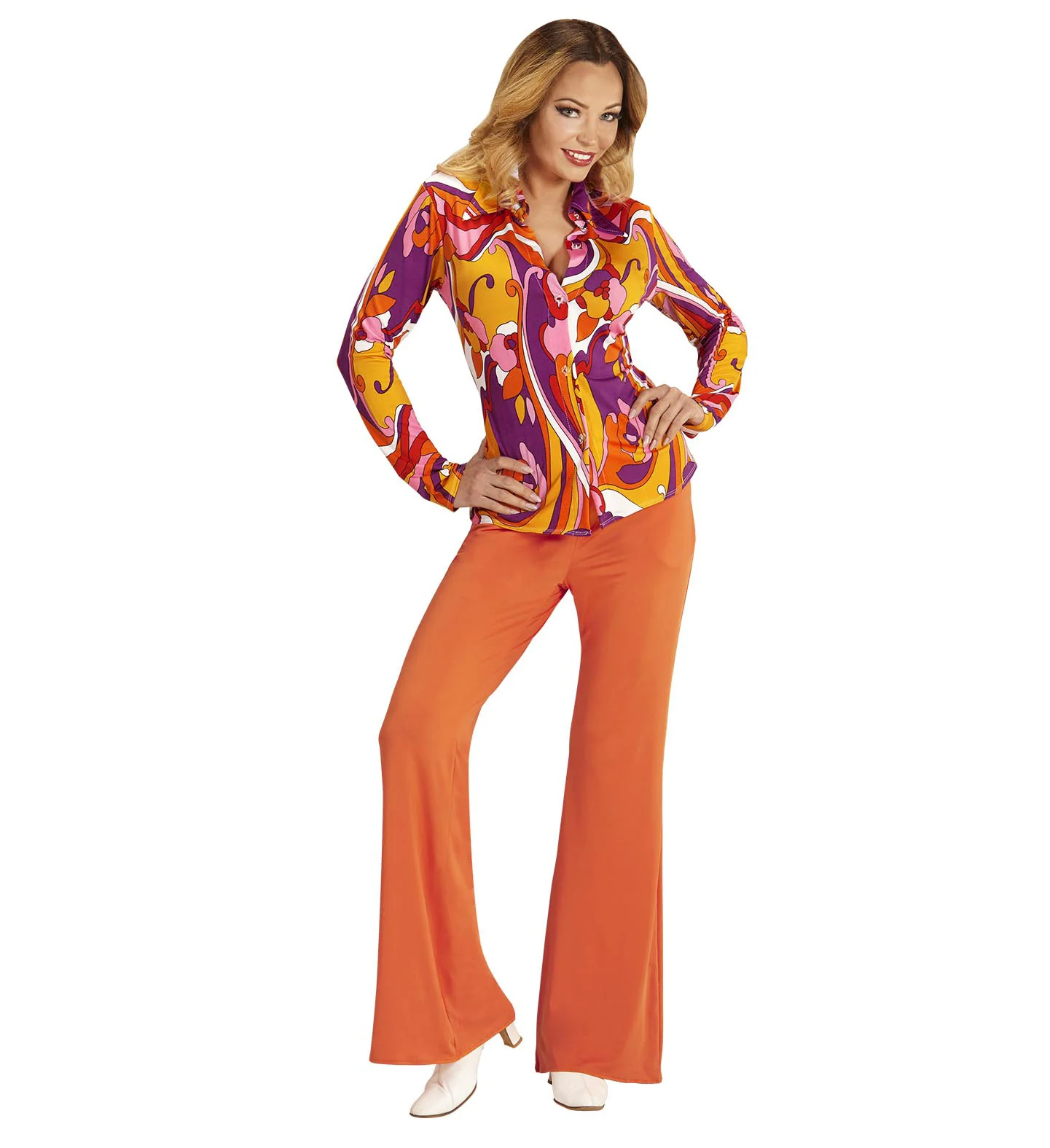 Jaren 70 discoshirt Groovy Orchidee - Image 2