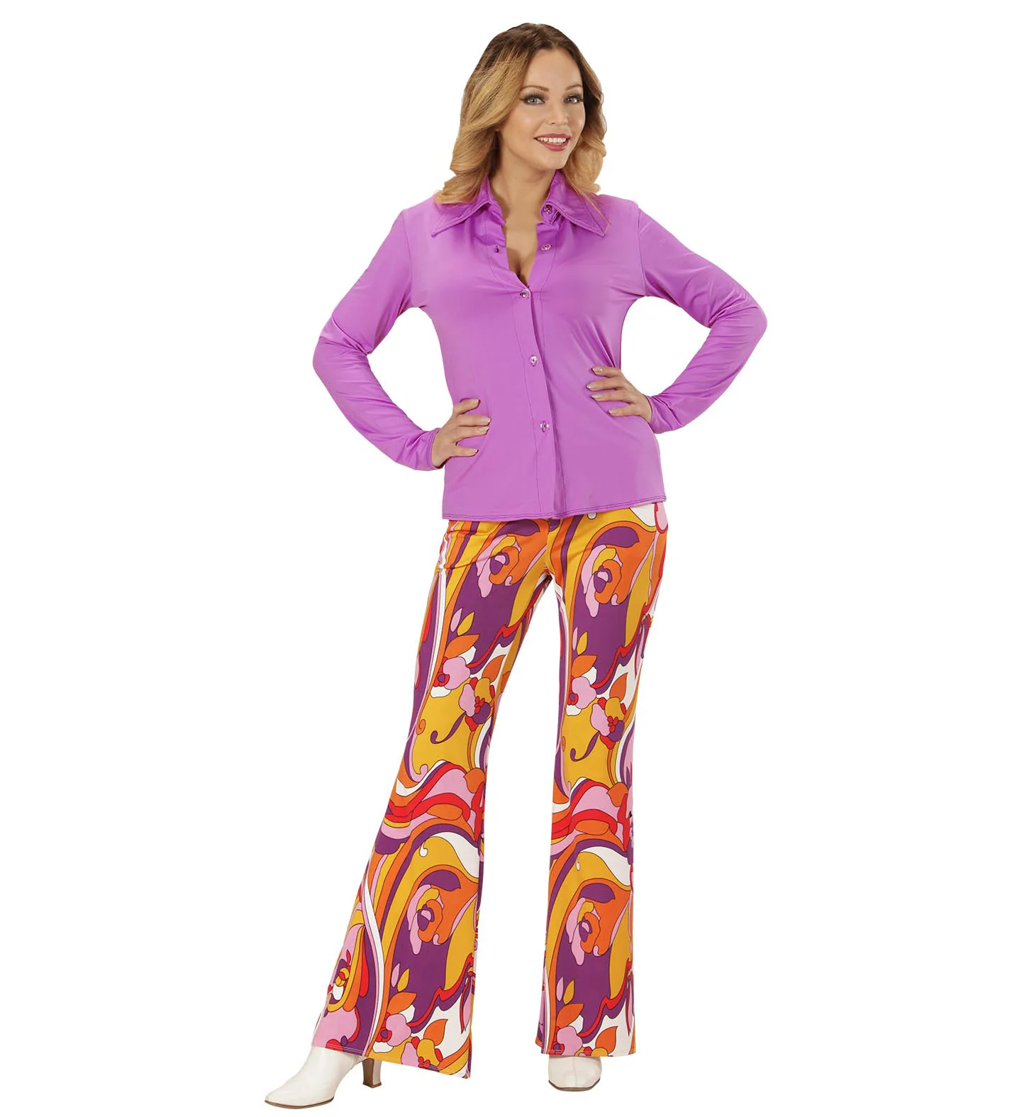 Jaren 70 discoshirt Groovy paars - Image 4