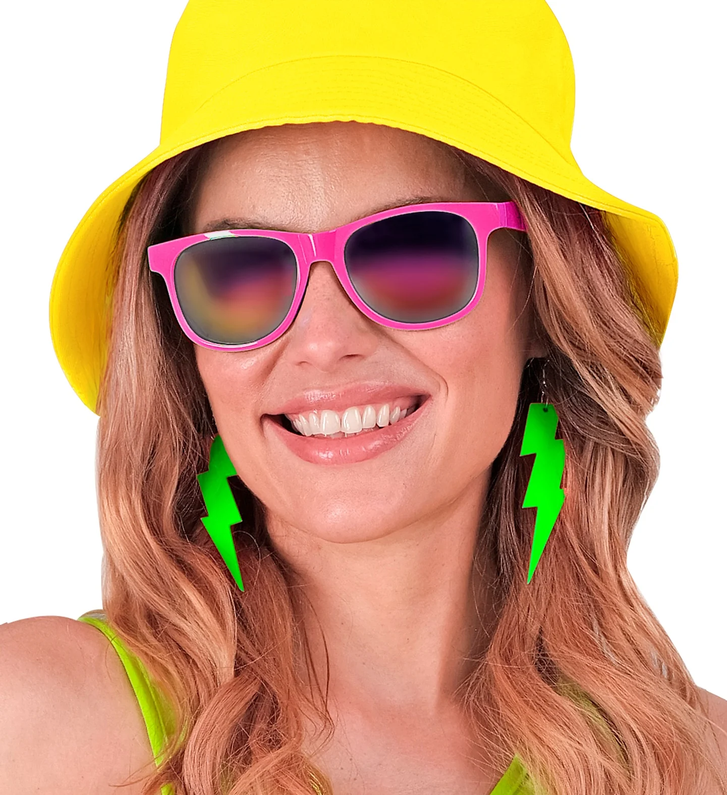 Oorbellen jaren 80 bliksem neon groen - Image 4