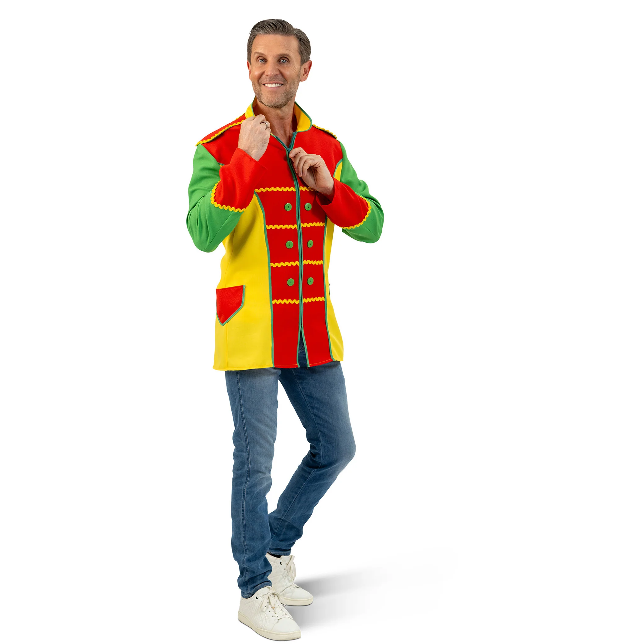 Jas carnaval rood, geel, groen heren - Image 2