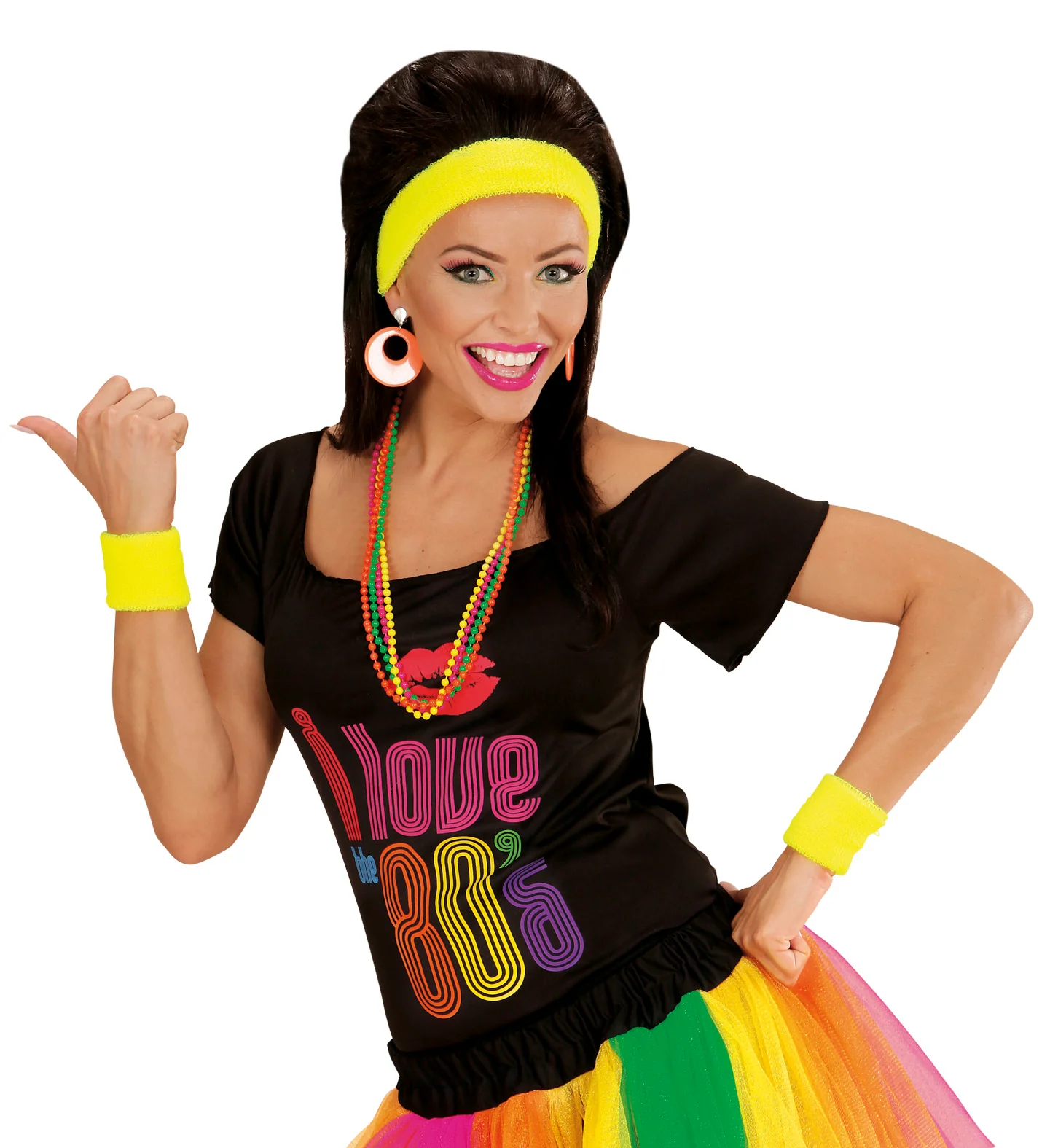 Gele zweetbanden set neon - Image 3