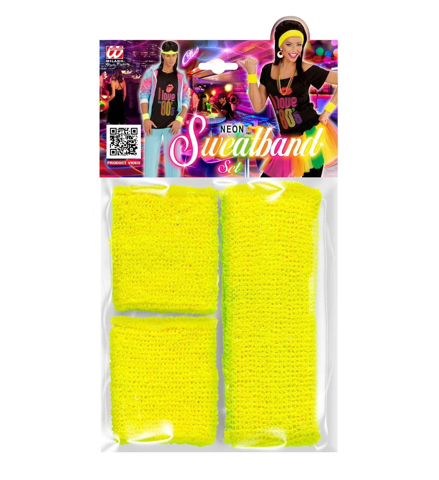 Gele zweetbanden set neon - Image 6