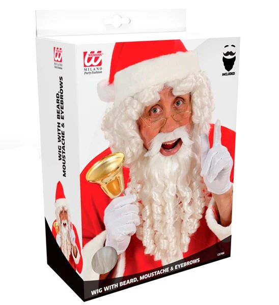 Kerstman pruik met baard luxe - Image 3