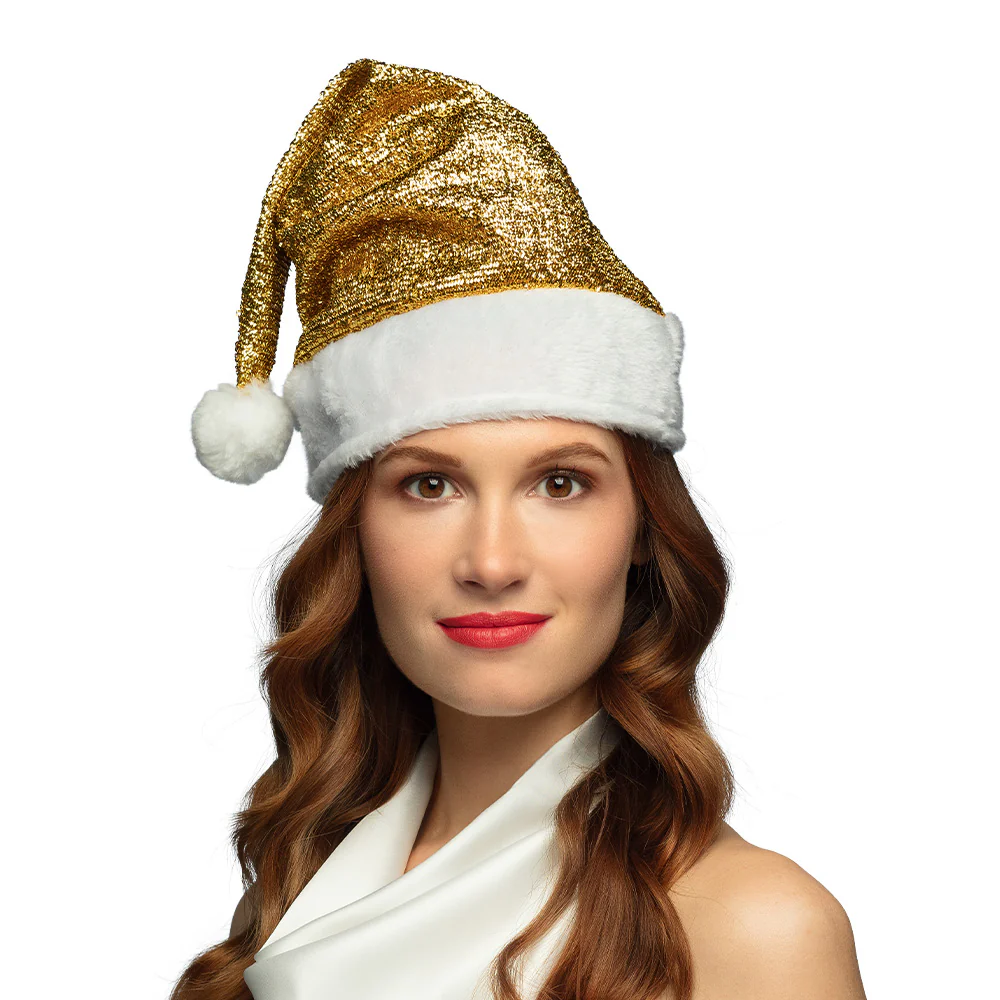 Kerstmuts glitter goud - Image 2