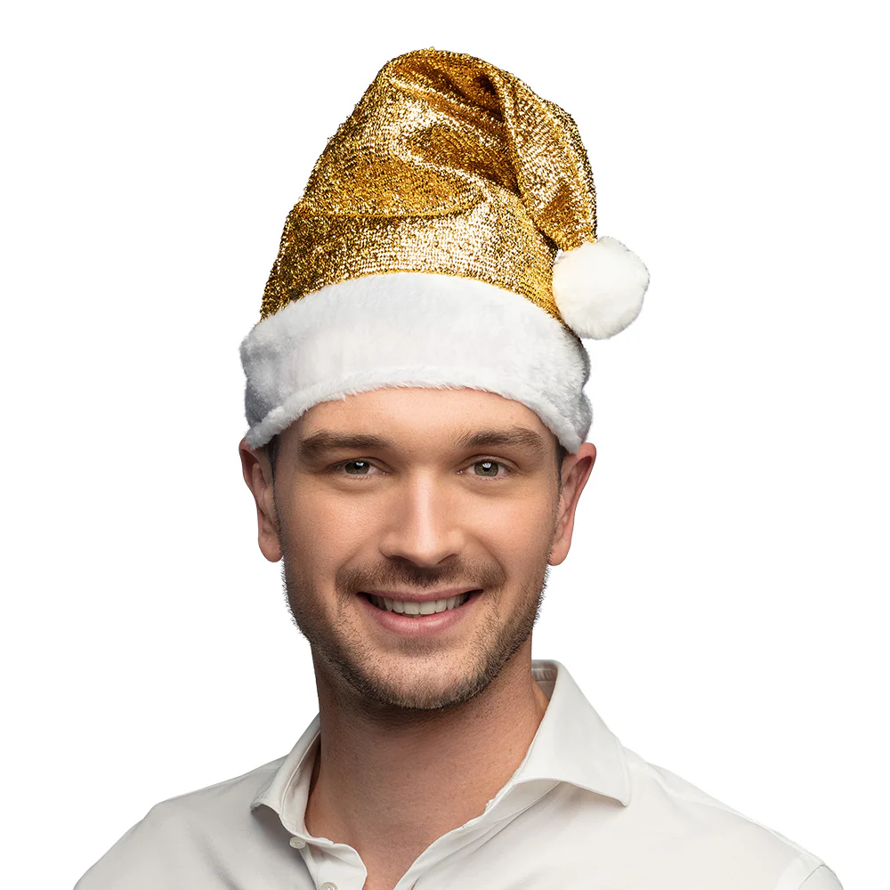 Kerstmuts glitter goud - Image 3