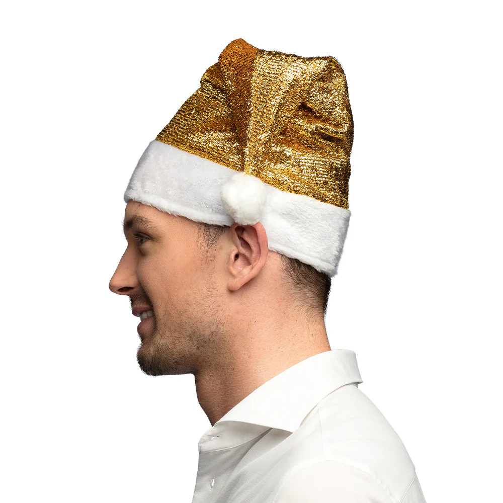 Kerstmuts glitter goud - Image 4