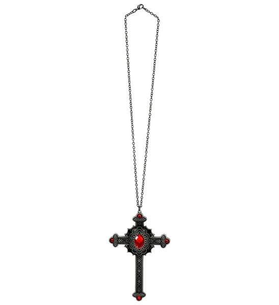 Ketting kruis met rode juwelen Lotte - Image 5