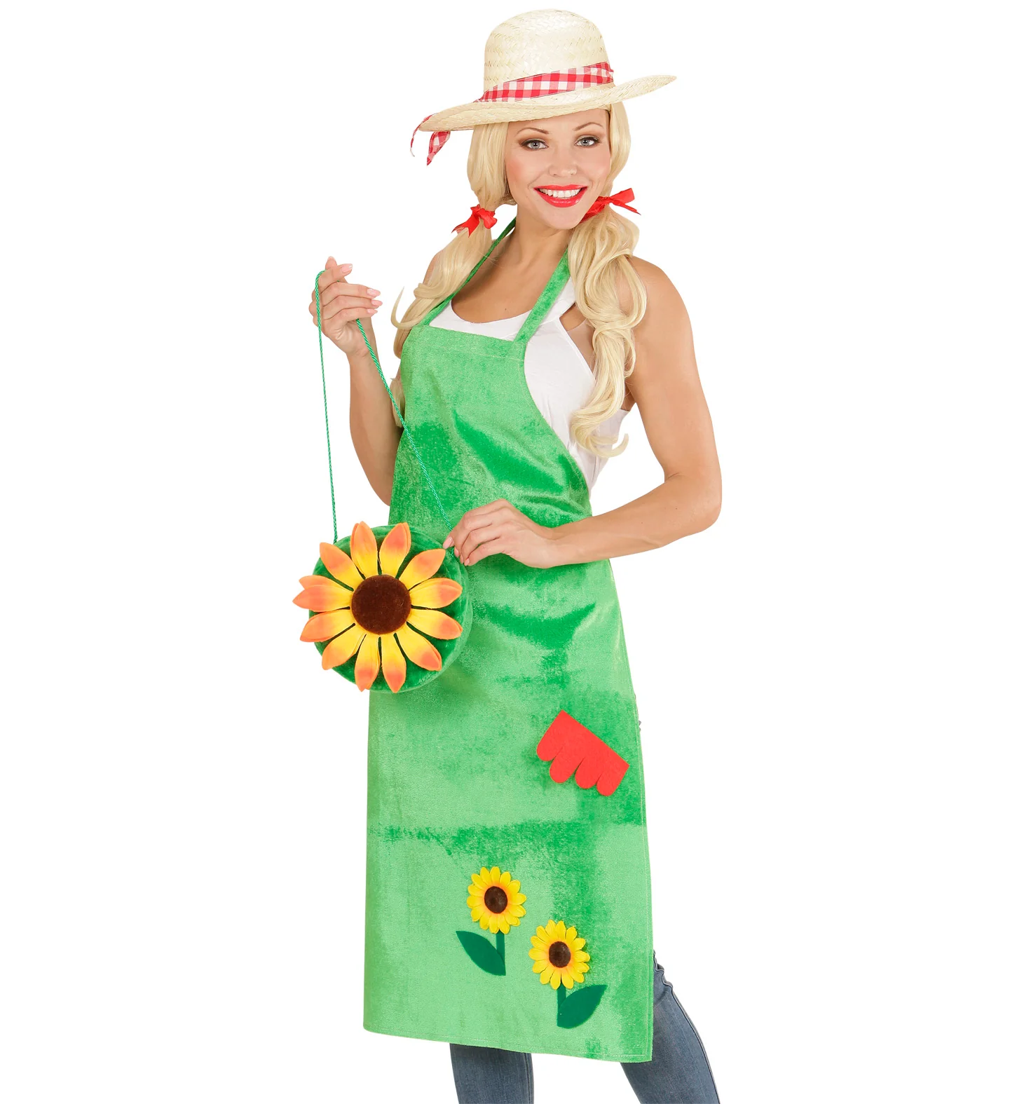 Schort tuinman met bloemen groen - Image 2