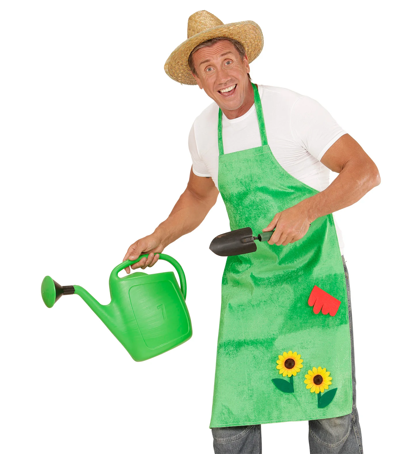 Schort tuinman met bloemen groen - Image 3
