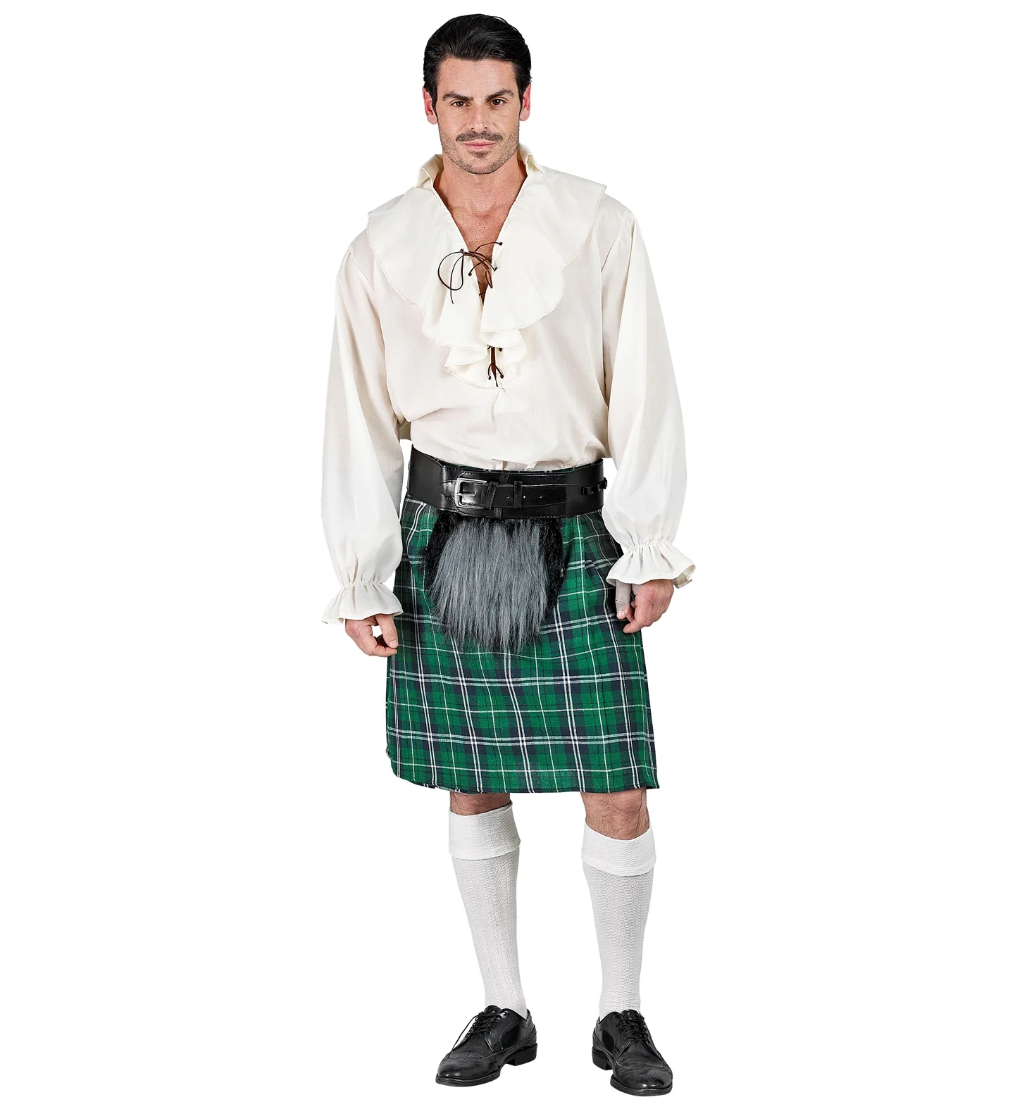 Groene schotse kilt met heuptas - Image 2